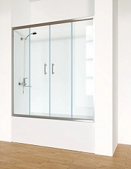 Шторка на ванну раздвижная 508 140x150 см стекло прозрачное 6 мм