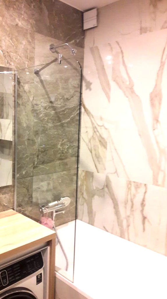 Шторка на ванну стационарная 804-2 70x140 см прозрачное стекло 8 мм