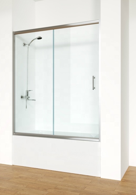 Шторка на ванну раздвижная 505 180x150 см стекло прозрачное 6 мм