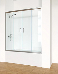 Шторка на ванну 508 раздвижные 2 двери прозрачное стекло