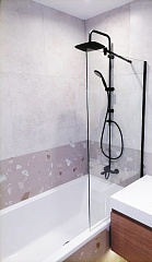 Шторка на ванну стационарная 804B 70x140 см прозрачное стекло 8 мм