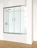 Шторка на ванну раздвижная 508 170x150 см стекло прозрачное 6 мм