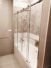 Шторка на ванну с раздвижными дверьми 180x150 см на заказ